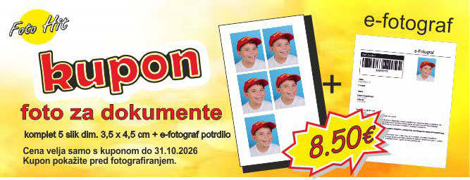 Kupon za fotografije za dokumente